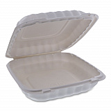 EarthChoice SmartLock Microwavable MFPP Hinged Lid Container, 9 x 9 x 3.1, White, Plastic, 120/Carton (YCN80901)