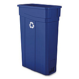 Slim Recycling Container, 23 gal, Polypropylene, Blue (23GLRECYCLEB)