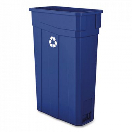 Slim Recycling Container, 23 gal, Polypropylene, Blue (23GLRECYCLEB)