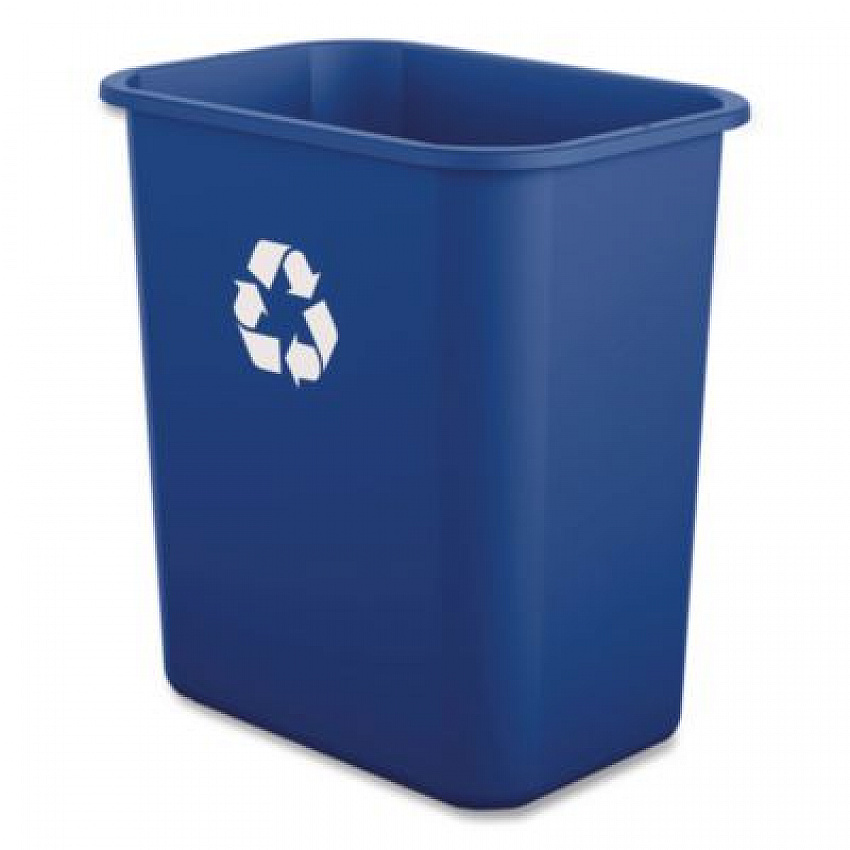Recycling Container, 7 gal, Polypropylene, Blue (28QTRECYCLEB)