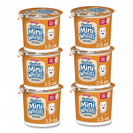 Breakfast Cereal, Frosted Mini Wheats, Single-Serve 2.5 oz Cup, 6/Box (42799)