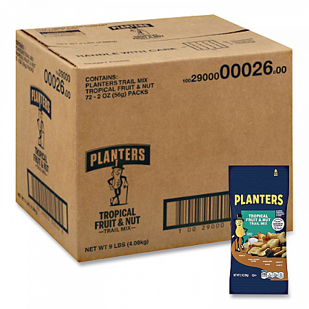 Trail Mix, Tropical Fruit and Nut, 2 oz Bag, 72/Carton (00026)