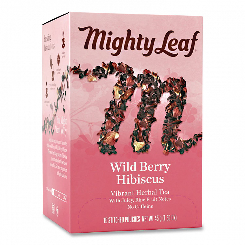 Whole Leaf Tea Pouches, Wild Berry Hibiscus, 15/Box (510144)