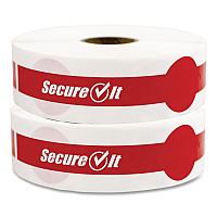 SecureIT Tamper Evident Food Container Seals, 1 x 7, Red, Paper, 250/Roll, 2 Rolls/Pack (P17SI2)