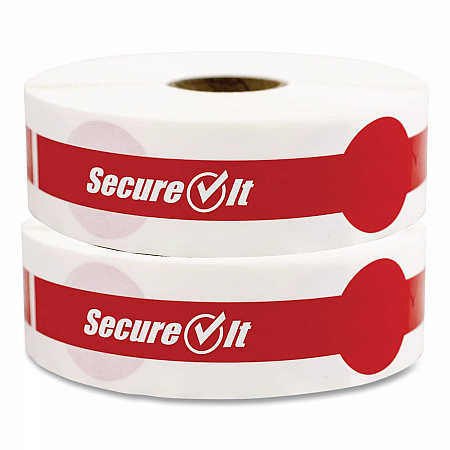 SecureIT Tamper Evident Food Container Seals, 1 x 7, Red, Paper, 250/Roll, 2 Rolls/Pack (P17SI2)