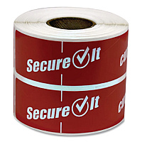 SecureIT Tamper Evident Food Container Seals, 1 x 3, Red, Paper, 250/Roll, 2 Rolls/Pack (P13SI2)