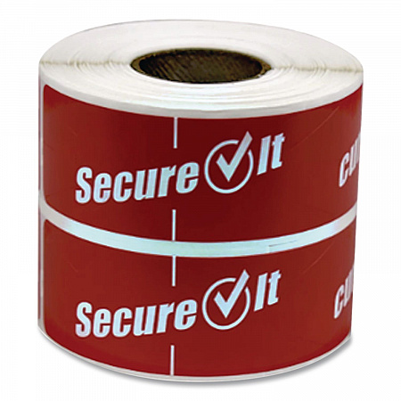 SecureIT Tamper Evident Food Container Seals, 1 x 3, Red, Paper, 250/Roll, 2 Rolls/Pack (P13SI2)