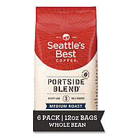 Port Side Blend Whole Bean Coffee, Medium Roast, 12 oz Bag, 6/Carton (11008570CT)