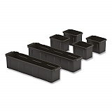 Customizable Bin System for Utility Carts, 2 Large Bins, 4 Small Bins, Black (PUCBIN6)
