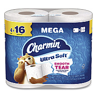 Ultra Soft Bathroom Tissue, Mega Roll, Septic Safe, 2-Ply, White, 208 Sheets/Roll, 4 Rolls/Pack, 8 Packs/Carton (19261CT)