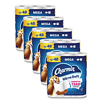 Ultra Soft Bathroom Tissue, Mega Roll, Septic Safe, 2-Ply, White, 208 Sheets/Roll, 12 Rolls/Pack, 5 Packs/Carton (17579CT)