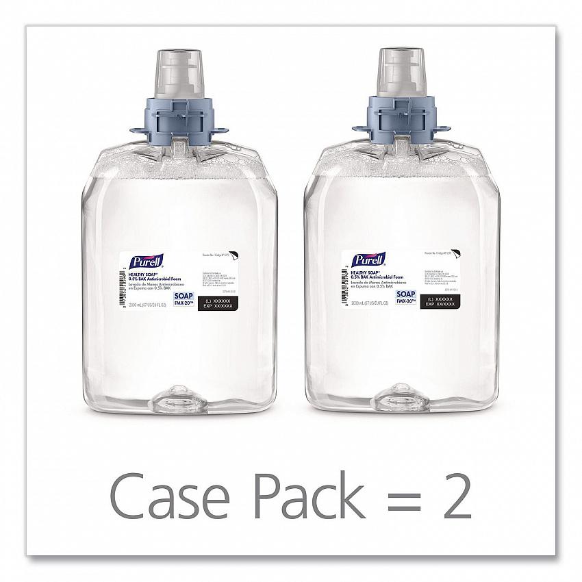 HEALTHY SOAP 0.5% BAK Antimicrobial Foam Refill, For FMX-20 Dispenser, Light Fresh Scent, 2,000 mL, 2/Carton (527902)