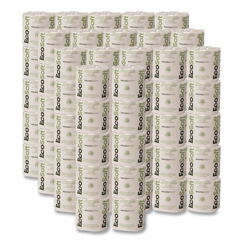 Recycled One-Ply Standard Bathroom Tissue, Septic Safe, White, 1,200 Sheets/Roll, 80 Rolls/Carton (EB1240)