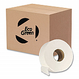 Recycled Two-Ply Jumbo Toilet Paper, Septic Safe, 3.55" x 1,000 ft, White, 12 Rolls/Carton (EJ932)