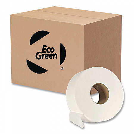 Recycled Two-Ply Jumbo Toilet Paper, Septic Safe, 3.55