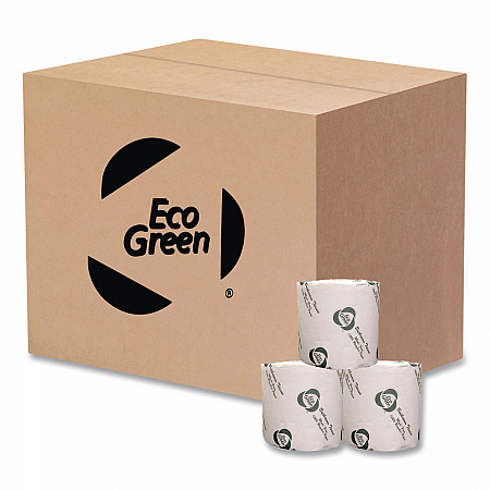 Recycled Two-Ply Standard Toilet Paper, Septic Safe, White, 550 Sheets/Roll, 80 Rolls/Carton (EB8543)
