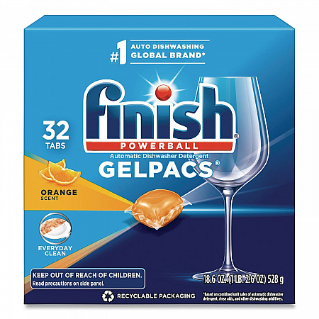 Dish Detergent Gelpacs, Orange Scent, 32/Box (81053)