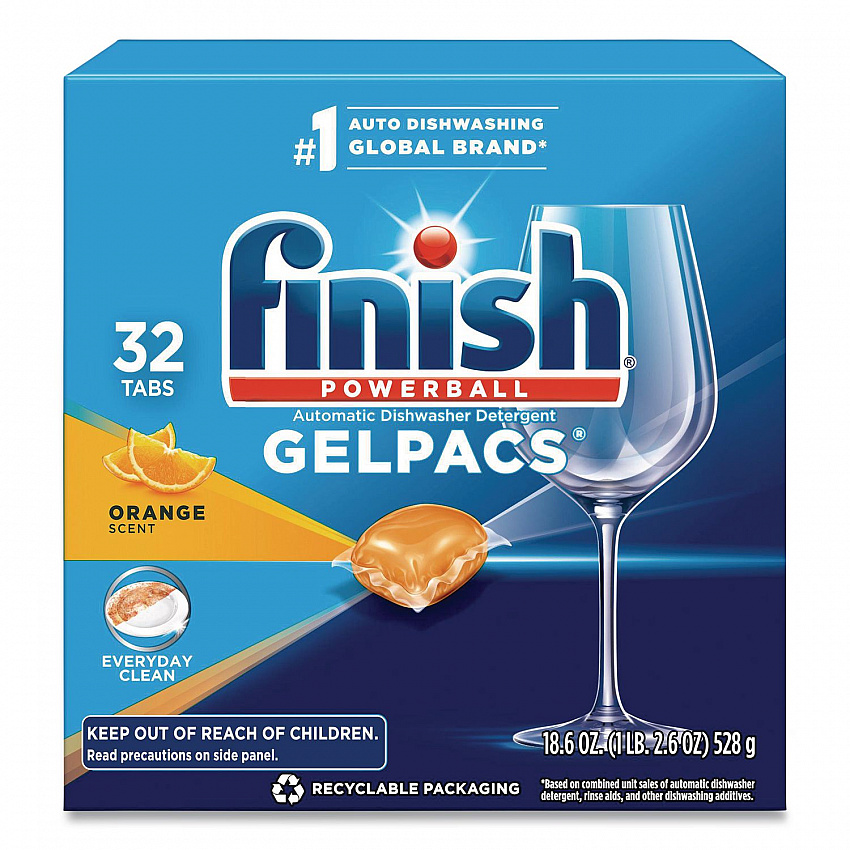 Dish Detergent Gelpacs, Orange Scent, 32/Box (81053)