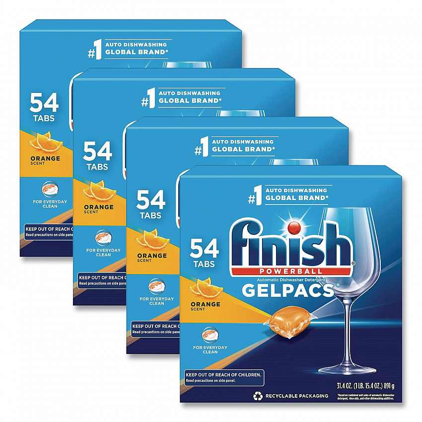 Dish Detergent Gelpacs, Orange Scent, 54/Box, 4 Boxes/Carton (81181CT)