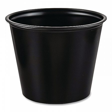 Portion Containers, 5.5 oz, Plastic, Black, 250/Bag, 10 Bags/Carton (P550BLK)