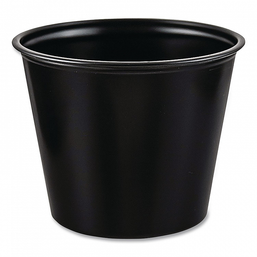 Portion Containers, 5.5 oz, Plastic, Black, 250/Bag, 10 Bags/Carton (P550BLK)