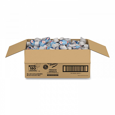 Liquid Coffee Creamer, French Vanilla, 0.38 oz Mini Cups, 180/Carton (35070)