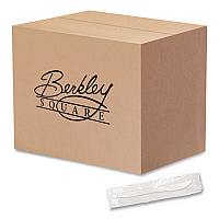 Individually Wrapped Mediumweight Cutlery, Knife, Plastic, White, 1,000/Carton (1101000)