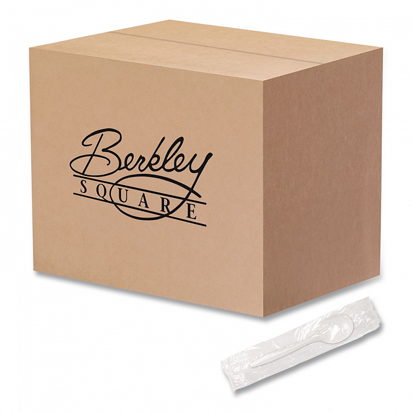 Individually Wrapped Mediumweight Cutlery, Soup Spoon, Plastic, White, 1,000/Carton (1104000)