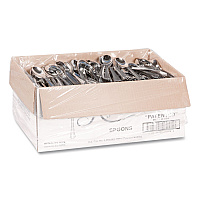 Heavyweight Plastic Spoons, Reflections Design, Silver, 600/Carton (620155)