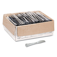 Heavyweight Plastic Knives, Reflections Design, Silver, 600/Carton (630155)