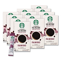 VIA Ready Brew Coffee, 0.11 oz, Italian Roast, 8 Packets/Bag, 12 Bags/Carton (12407838CT)