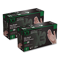 Poly Food Safe Industrial Gloves, Powder-Free, Medium, Clear, 500/Box (PGLOVEM500)