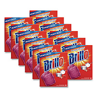 Steel Wool Soap Pads, 3 x 3, Gray/Pink, 12 Pads/Box, 12 Boxes/Carton (53335)