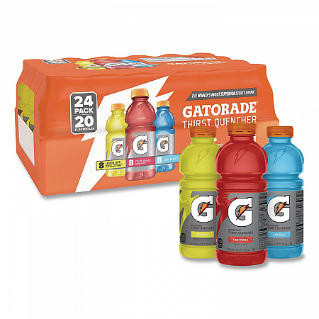 Rainbow Variety Pack, Cool Blue/Fruit Punch/Lemon Lime, 20 oz Bottle, 24/Carton (22002675)