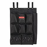 Fabric 9-Pocket Cart Organizer, 19.8 x 1.5 x 27.5, Black, 6/Carton (2202582)