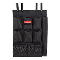 Fabric 9-Pocket Cart Organizer, 19.8 x 1.5 x 27.5, Black, 6/Carton (2202582)