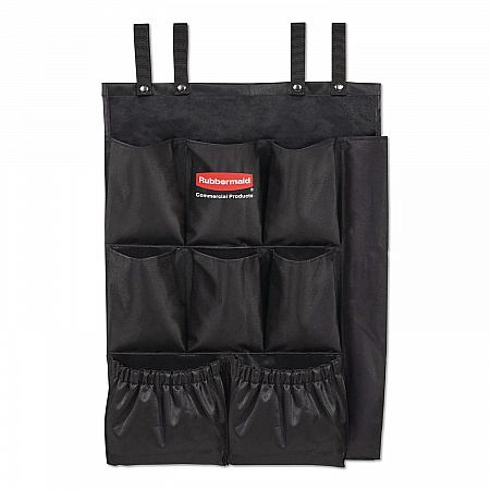 Fabric 9-Pocket Cart Organizer, 19.8 x 1.5 x 27.5, Black, 6/Carton (2202582)