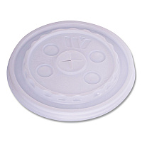 Plastic Lids for Foam Cups and Bowls, Slotted, Fits 12 oz to 24 oz Cold Cups, Translucent, 1,000/Carton (221935)