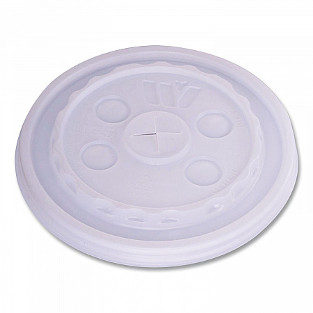Plastic Lids for Foam Cups and Bowls, Slotted, Fits 12 oz to 24 oz Cold Cups, Translucent, 1,000/Carton (221935)