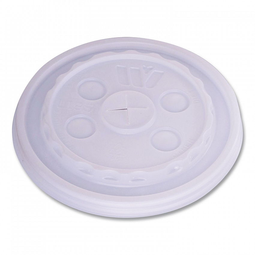 Plastic Lids for Foam Cups and Bowls, Slotted, Fits 12 oz to 24 oz Cold Cups, Translucent, 1,000/Carton (221935)