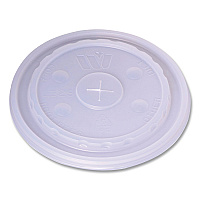 Plastic Lids for Foam Cups and Bowls, Slotted, Fits 32 oz to 64 oz Cold Cups, Translucent, 1,000/Carton (221936)