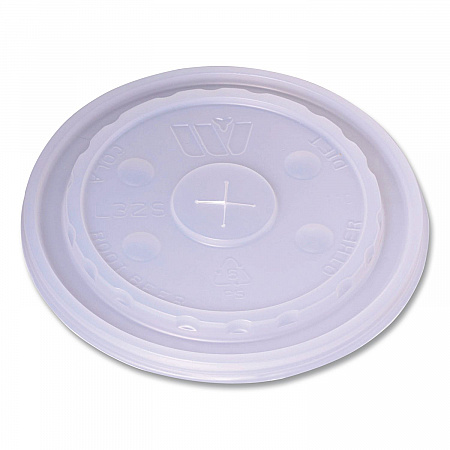 Plastic Lids for Foam Cups and Bowls, Slotted, Fits 32 oz to 64 oz Cold Cups, Translucent, 1,000/Carton (221936)