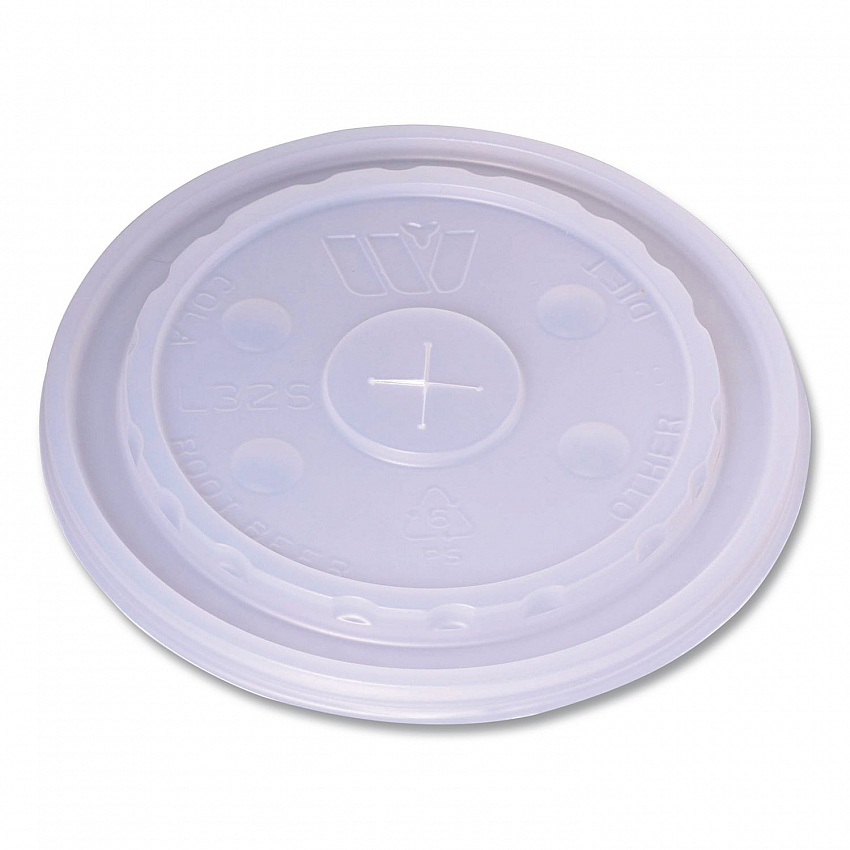 Plastic Lids for Foam Cups and Bowls, Slotted, Fits 32 oz to 64 oz Cold Cups, Translucent, 1,000/Carton (221936)
