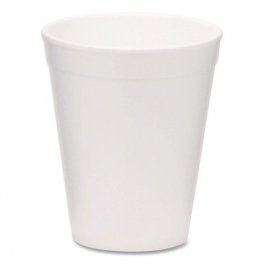 Foam Drink Cups, 10 oz, White, 1,000/Carton (221969)