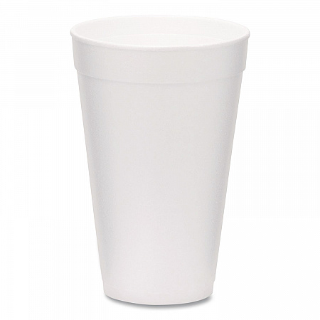 Foam Drink Cups, 16 oz, White, 500/Carton (221974)