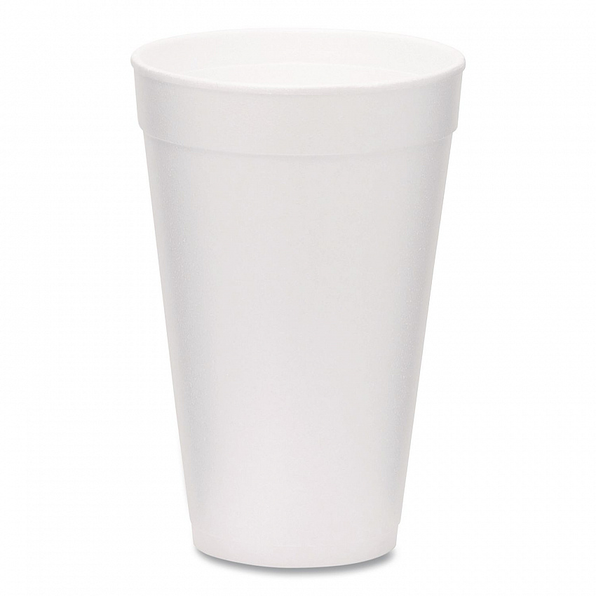 Foam Drink Cups, 16 oz, White, 500/Carton (221974)