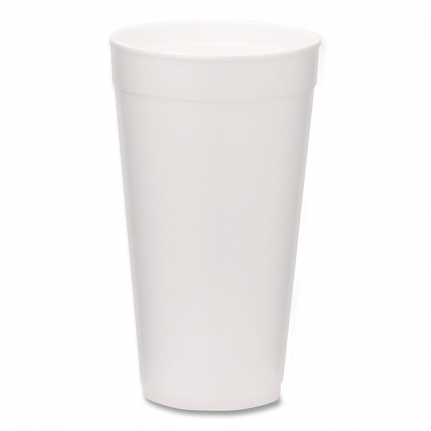 Foam Drink Cups, 20 oz, White, 500/Carton (221976)