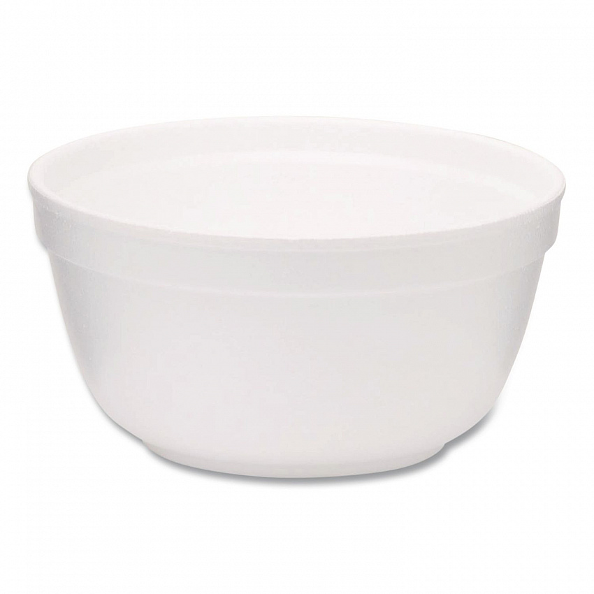 Foam Bowls, Squat Style, 12 oz, White, 1,000/Carton (221992)