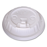 Plastic Lids for Foam Cups and Bowls, Dome, Fits 12 oz to 24 oz Hot Cups, White, 1,000/Carton (222061)