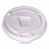Plastic Lids for Foam Cups and Bowls, Drink-Thru, Fits 10 oz Hot Cups, White, 1,000/Carton (222064)